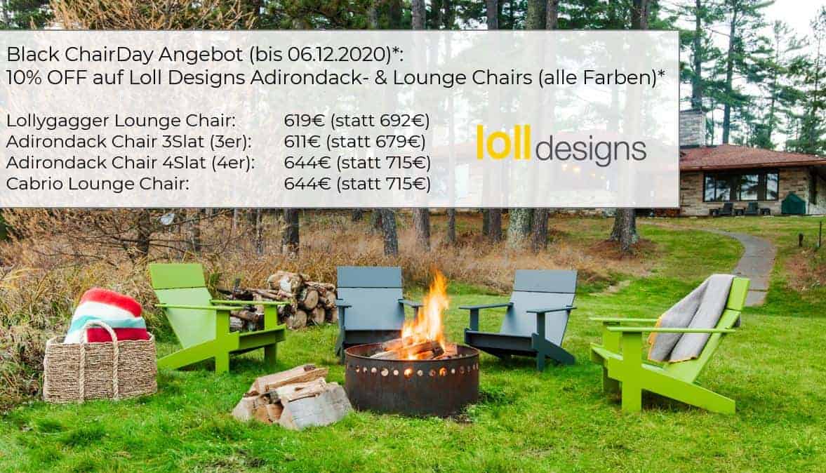 BeSeaside BlackChairDay LOLLDESIGNS Lollygagger LoungeChair Firepit Aktion FOTO Copyright LollDesigns