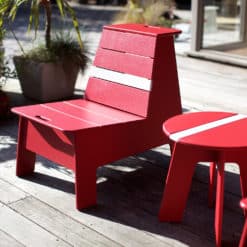 Loll designs pfeiffer racer lounge chair 7 and side table red
