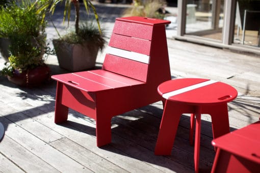 Loll designs pfeiffer racer lounge chair 7 and side table red